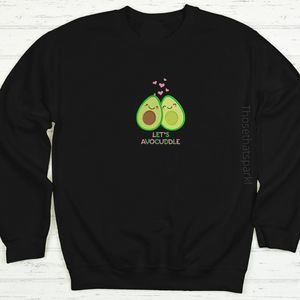Let's Avocuddle oversized sweatshirt, crewneck, embroidery sweatshirt, graphic
